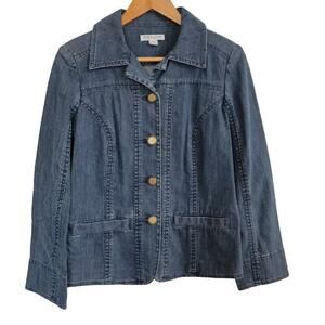 Vintage PENDLETON Womens Jean Button Up Jean Jacket Pockets Tailored Size MEDIUM